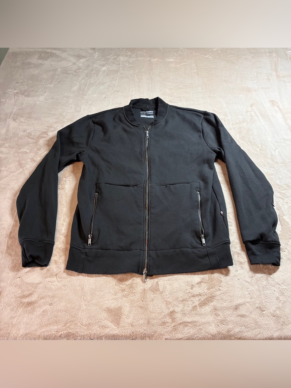 Pacsafe Transit Travel Bomber Full Zip Jacket Anti Theft RFID Safe Black Mens XL